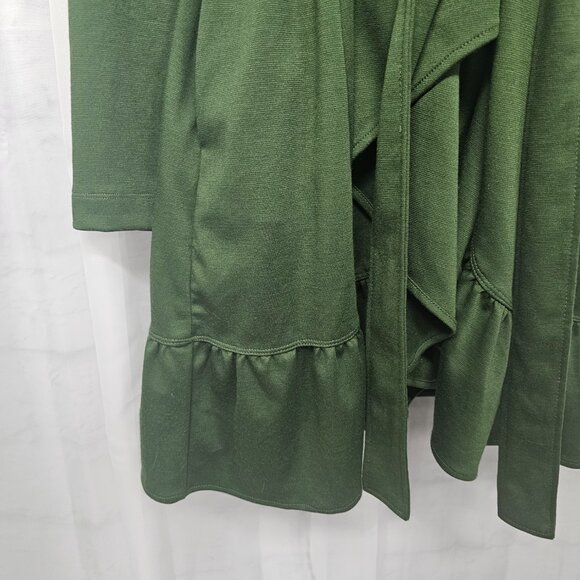 Serena Williams Olive Green Belted Cardigan Jacket Boho Minimalist XL - Picture 6 of 13